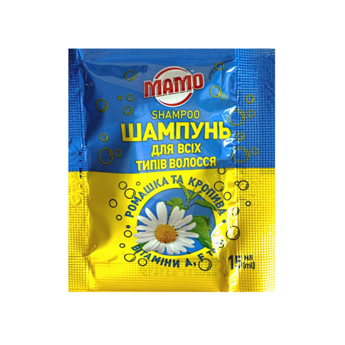 MAMO Shampoo with Nettle, Chamomile, and Vitamins A, F, E – 15 ml (single-dose) - Image 1
