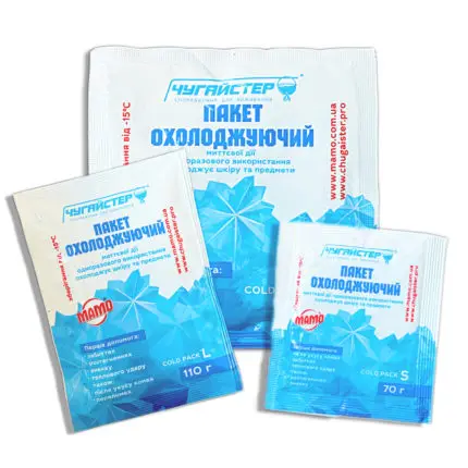 Охолоджуючі пакети ЧУГАЙСТЕР — різні розміри для першої допомоги
