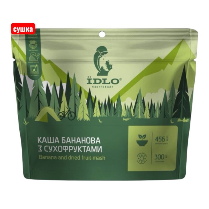 Сушена бананова каша з сухофруктами ЇDLO у пакованні 100 г (порція 300 г)