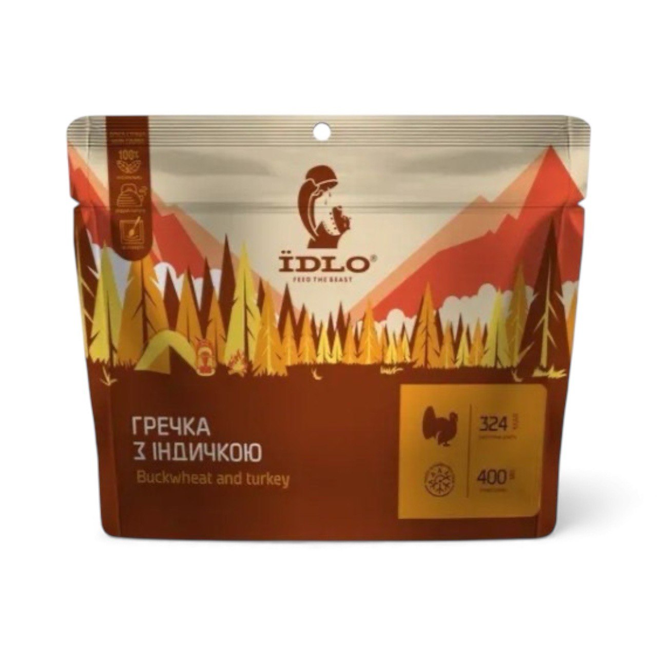 Гречка з індичкою1 Гречка з індичкою ЇDLO, 100 г (порція 400 г) - Зображення 1