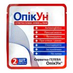 Серветка гелева протиопікова ОпікУн 10x10 см 2 шт антимікробна