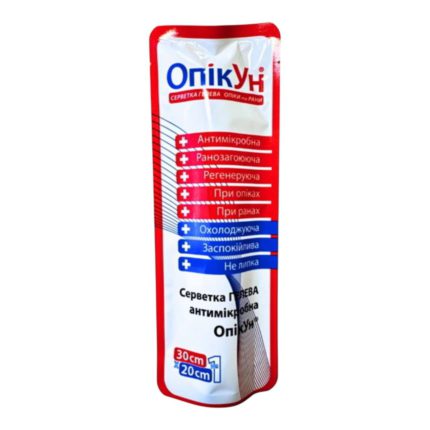 Серветка гелева протиопікова ОпікУн 30x20 см антимікробна