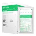 Рукавички хірургічні стерильні неопренові неопудрені Mercator Dermagel Neopren 1 пара коробка та індивідуальна упаковка