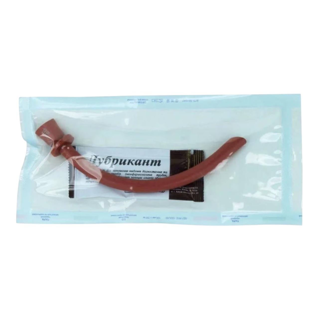 Трубка назофарингеальна стерильна АВ Фарма у пакуванні Трубка назофарингеальна (повітровід назофарингеальний) стерильна АВ Фарма у герметичній упаковці з лубрикантом