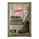 Присипка-дезодорант МАМО для ніг та взуття у саше 10 мл, піксельний камуфляж — вид спереду